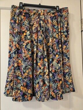 Lularoe Madison Multicolor Swirl Print A-Line Skirt - Women